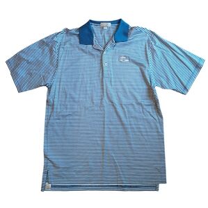 Peter Millar 100% Cotton Polo Shirt, Stripes, Men's Large, Golf Casual